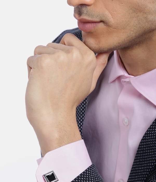 YouBella Jewellery Valentine Gifts for Men Latest Stylish Silver Black Formal Cuff Links Cufflinks Set for Men